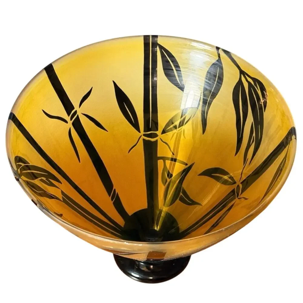 Steven Correia Art Glass Bowl Limited Edition Signed Numbered Bamboo 46/500